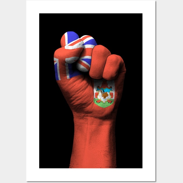 Flag of Bermuda on a Raised Clenched Fist Wall Art by jeffbartels